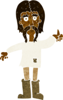 cartone animato hippie uomo dando pollici su simbolo png