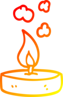 warm gradient line drawing of a cartoon small candle png