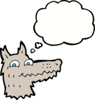 cartoon wolf head with thought bubble png