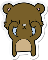 sticker of a crying cartoon bear png