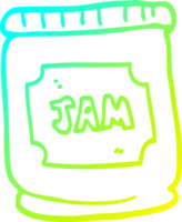 cold gradient line drawing of a cartoon jam pot png