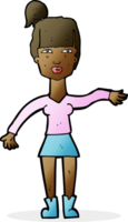 cartoon woman making dismissive gesture png