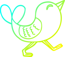 cold gradient line drawing of a cartoon bluebird png