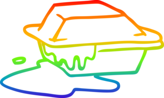 rainbow gradient line drawing of a cartoon food take out png