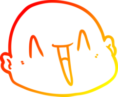 warm gradient line drawing of a cartoon bald man png