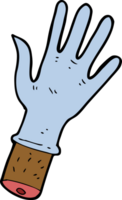 tekenfilm hand- met rubber handschoen png