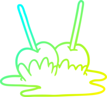 cold gradient line drawing of a toffee apples png