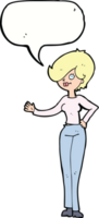 cartoon woman waving with speech bubble png