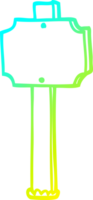cold gradient line drawing of a cartoon sign post png