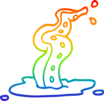 arc en ciel pente ligne dessin de une dessin animé effrayant tentacule png