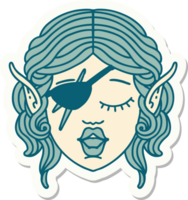 sticker of a elf rogue character face png