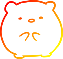 warm gradient line drawing of a cute polar bear png