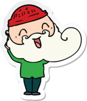 sticker of a happy bearded man png