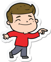 sticker of a happy cartoon man png