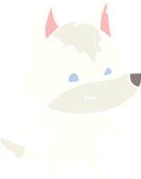 friendly flat color style cartoon wolf png