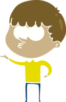 niño curioso de dibujos animados de estilo de color plano png