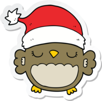 sticker of a cute christmas owl png