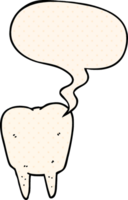 cartoon tooth with speech bubble in comic book style png