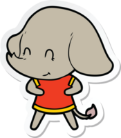 sticker of a cute cartoon elephant png