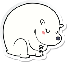 sticker of a cute cartoon polar bear png