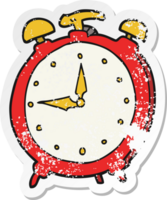 distressed sticker of a cartoon alarm clock png