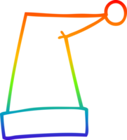 rainbow gradient line drawing of a cartoon elf hat png