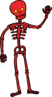 cartoon waving skeleton png