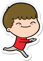 sticker of a cartoon happy boy png