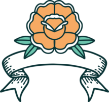 tatuagem tradicional com bandeira de uma flor png