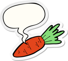 cartoon carrot with speech bubble sticker png
