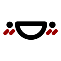 icône de visage rougissant heureux png