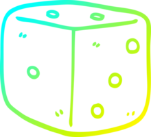 cold gradient line drawing of a cartoon red dice png