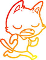 warm gradient line drawing of a talking cat cartoon png