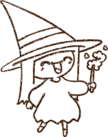 Happy Witch Charcoal Drawing png