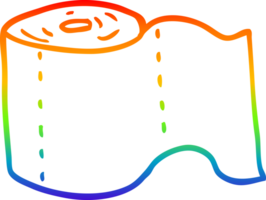 arcobaleno pendenza linea disegno di un' cartone animato gabinetto rotolo png