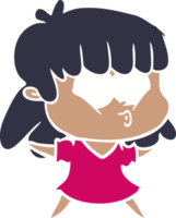 flat color style cartoon whistling girl png