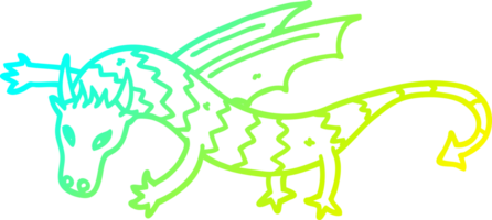 du froid pente ligne dessin de une dessin animé en volant dragon png