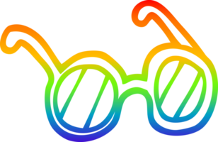 rainbow gradient line drawing of a cartoon spectacles png