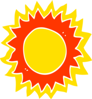 sol de dibujos animados de estilo de color plano png