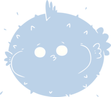 flat color style cartoon puffer fish png