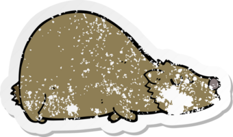 distressed sticker of a cartoon bear png