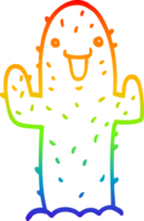 regenboog helling lijn tekening van een tekenfilm cactus png