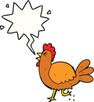 gallo de dibujos animados con burbujas de discurso png