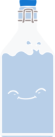 botella de agua vieja de dibujos animados de estilo de color plano png