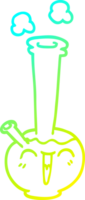 cold gradient line drawing of a cartoon bong png