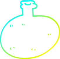 cold gradient line drawing of a cartoon glass bottle png