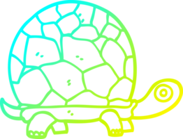 kalt Gradient Linie Zeichnung von ein Karikatur Schildkröte png
