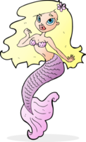 sirena bonita de dibujos animados png