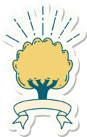 sticker of a tattoo style tree png