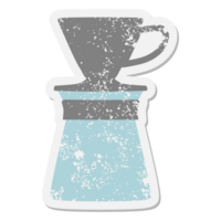 autocollant grunge cafetière goutte à goutte png